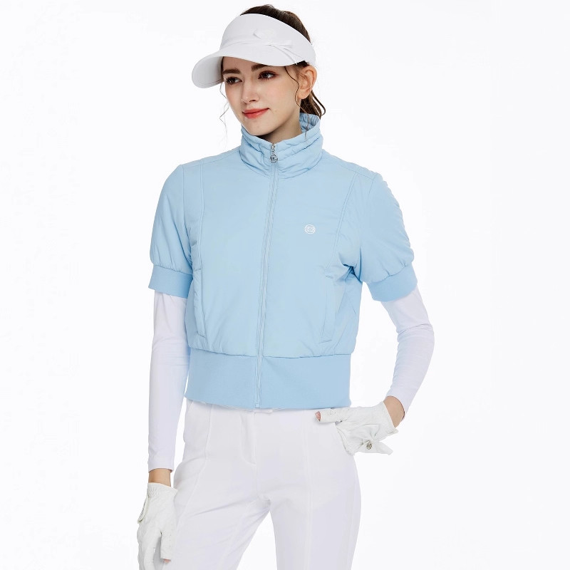 BG新款高尔夫外套女装秋冬加厚半袖夹棉夹克修身显瘦保暖球服上衣,淘宝优惠券,粉丝福利购,淘宝优惠卷