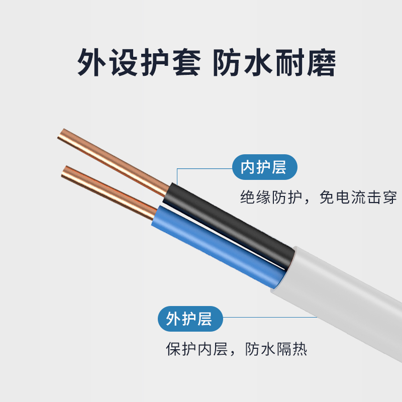 正泰国标电线电缆明装电线铜芯线1.5/2.5/4平方2/3三芯BVVB护套线-图3
