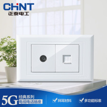 Zhengtai Electrician 118 Type Switch Socket NEW5G Two-way TV Phone socket 118 ALL COMBINED SOCKET