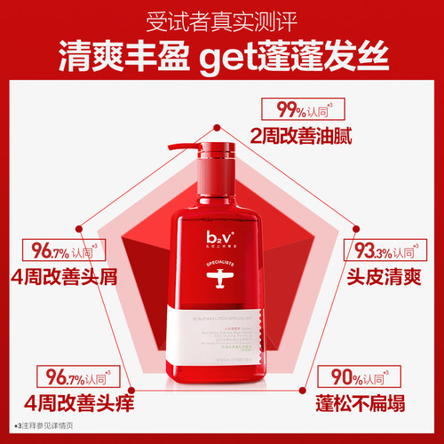 b2v红藻无硅油洗发水露护发素乳男去屑止痒蓬松控油香洗头膏液女 - 图1