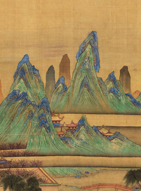 明仇英连昌宫词图卷轴字画山水画