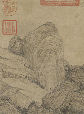 元王蒙层峦耸翠图传统山水画挂画