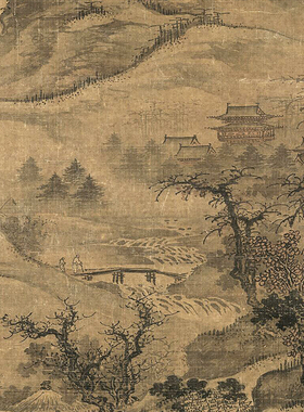 北宋郭熙秋山行旅图古代山水画