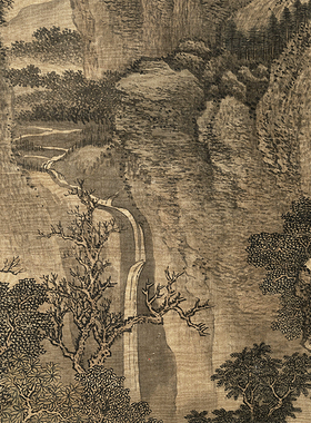 南宋江参摹范宽庐山图古代山水画