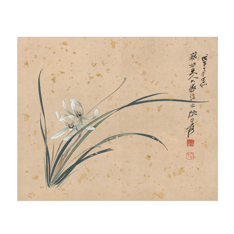 Antique Painting Reproduction Zhang Daqian Orchid Picture 42 34 Cm Painted Heart Rice Paper Decoration Hanging Painting Celebrity Calligraphy And Painting