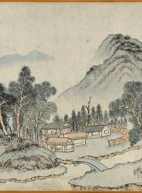 钱毂石湖图卷山水画仿古复制品