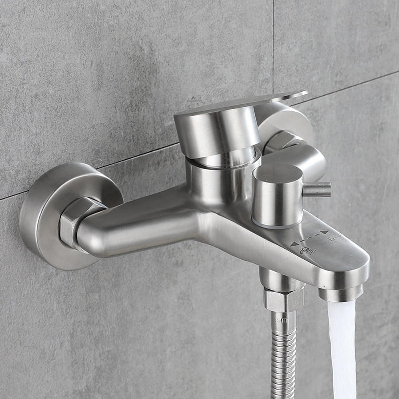 304不锈钢淋浴龙头 暗装冷热混水阀浴缸三联水龙头洗澡花洒套装