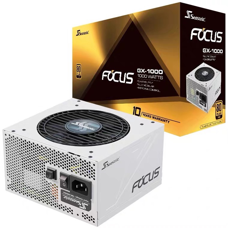 海韵Atx3.0白色FOCUS GX1000W台式机电脑电源850W金牌全模组750W-图0