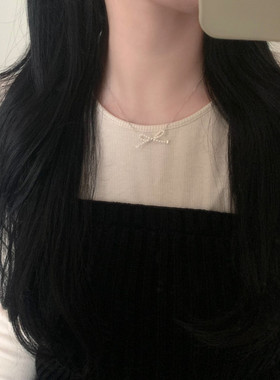 925银甜美百搭蝴蝶结项链锁骨链