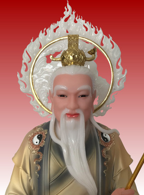 合成汉白玉坐山鸿钧老祖三清之师