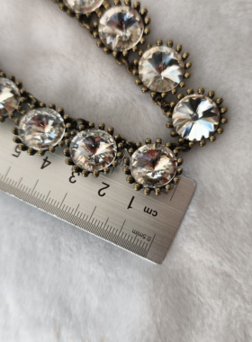 青岛外贸饰品服装配饰大颗玻璃水钻潮流时尚简约百搭复古项链