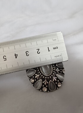 外贸手饰指环欧美宫廷风潮流时尚猫眼石椭圆凸面复古银色夸张戒指