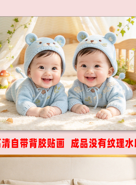 龙凤胎求子胎教宝宝画报墙贴海报
