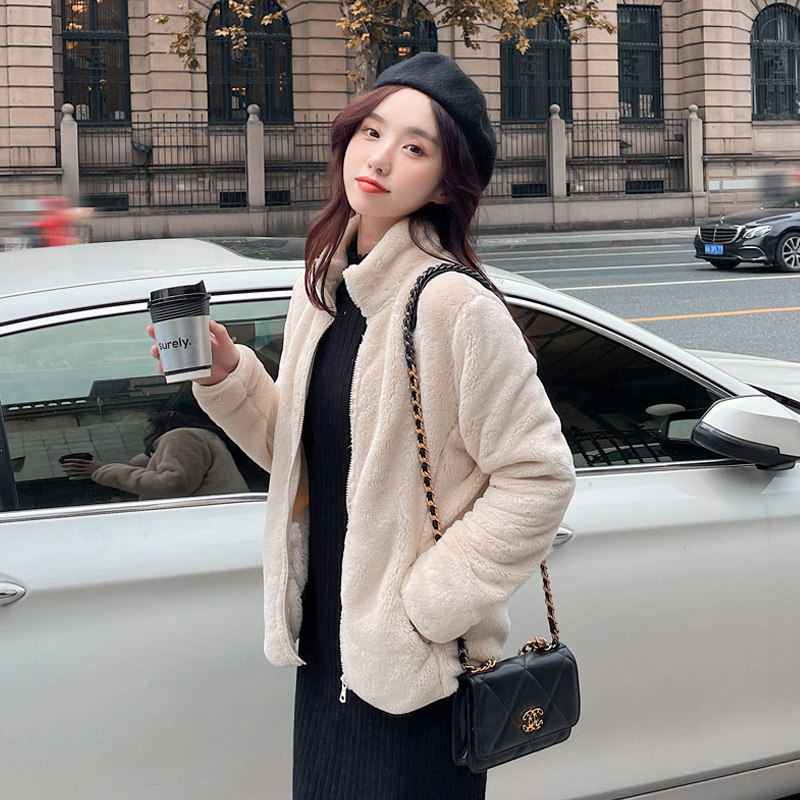 摇粒绒男女2022新款春秋开衫抓绒衣 洛巧卫衣/绒衫