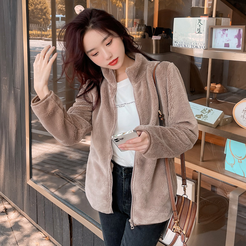 摇粒绒男女2022新款春秋开衫抓绒衣 洛巧卫衣/绒衫