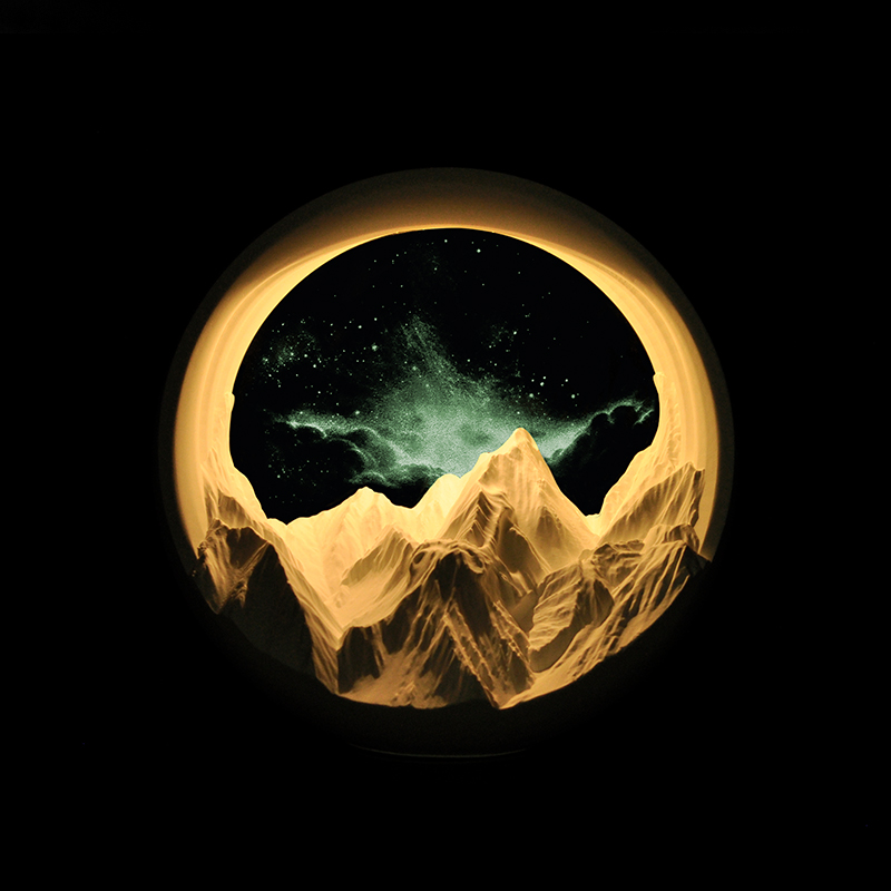 日照金山星空氛围蓝牙音响卧室床头夜灯香薰灯男生长辈圣诞节礼物 - 图0