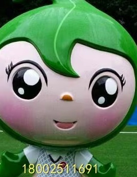 城市花卉公园卡通形象玩偶雕塑定制商场装饰品玻璃钢公仔福娃雕像