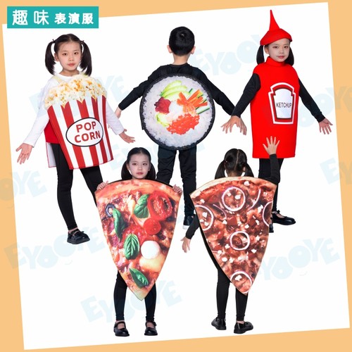 万圣节派对搞笑cosplay热狗食物墨西哥番茄酱薯条寿司爆米花服装 - 图2