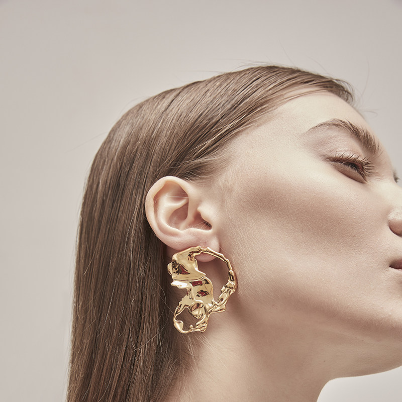 mistova设计师18k金简约时尚耳钉 mistovajewelry耳钉