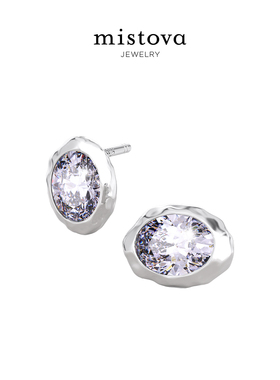 JEWELRYS925银镶嵌几何耳钉