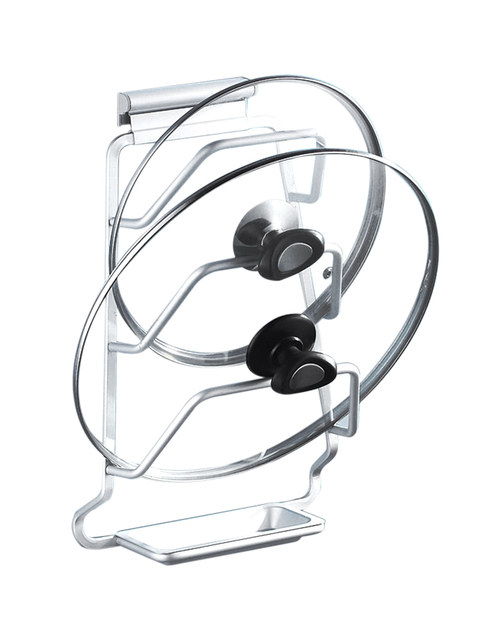 Punch-free space aluminum pot lid stand kitchen storage pendant