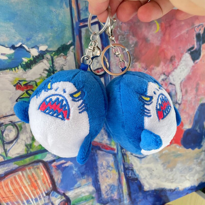 愤怒的鲨鱼挂件情侣钥匙扣包包挂件情人节礼物