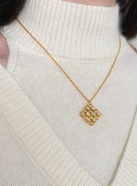 莓拉「璀璨方砖」通勤百搭吊坠项链送闺蜜生日礼物