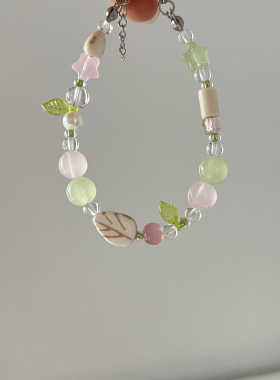 【芭乐青提】原创日系绿色少女心清新夏日手绳手链