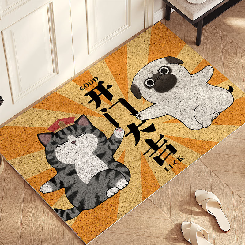 吾皇万睡丝圈地垫入户门垫玄关家用进门地毯可爱蹭土垫子防滑除尘,淘宝优惠券,粉丝福利购,淘宝优惠卷