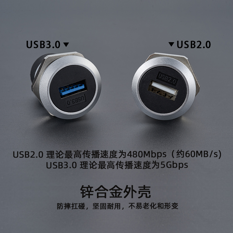 罗科斯通圆型防尘插座数据模块信息盒TYPE-C网络RJ45延长对接USB - 图2