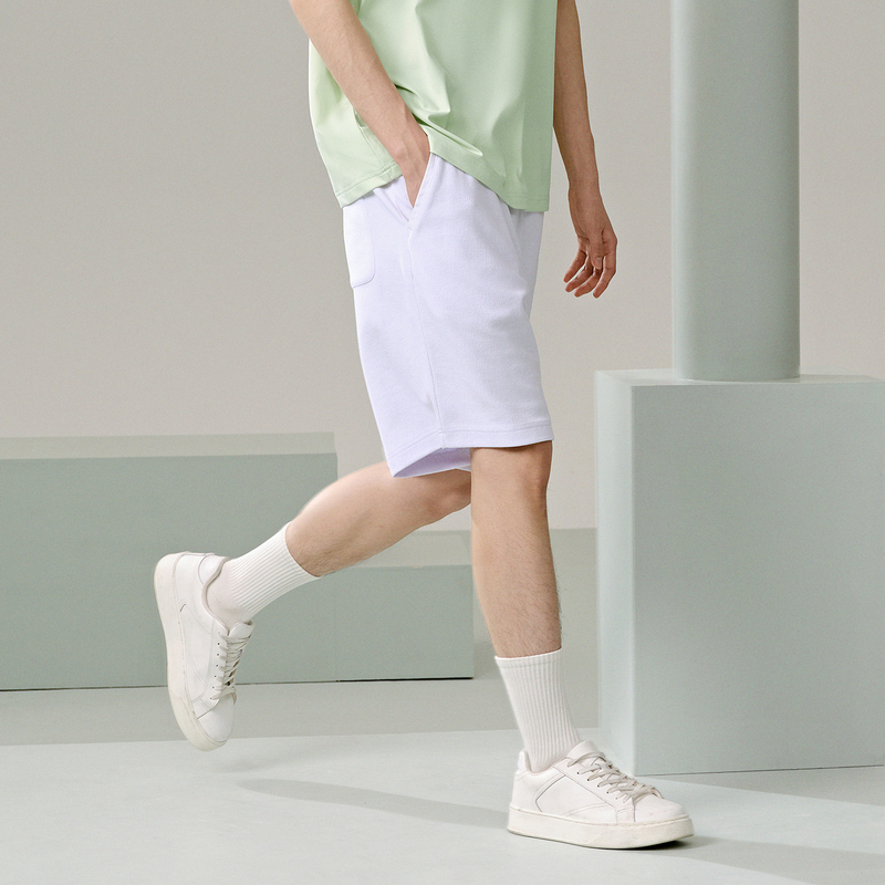 GXG男装 肌理面料休闲短裤宽松阔腿裤 24年夏G24X222037 - 图3