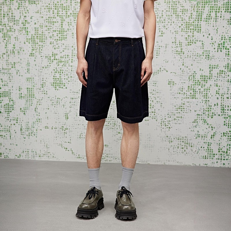 [商场同款]GXG男装 不易褪色牛仔短裤宽松短裤25夏新品G25X252008,淘宝优惠券,粉丝福利购,淘宝优惠卷