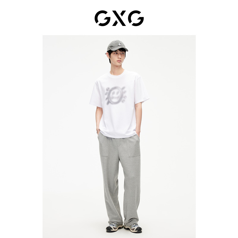 GXG男装 凉感时尚百搭多色大印花T恤2024年夏季新品#G24D442609