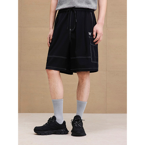 GXG男装 弹力休闲短裤明线设计口袋工装裤通勤男裤 2025夏季新品 - 图1