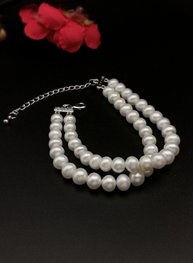 女珍珠简约手链百搭时尚双层设计