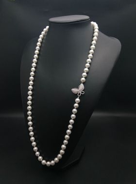 高端毛衣链设计感叠戴珍珠项链