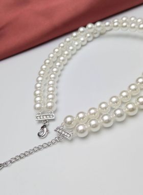 双层颈链法式短款大气脖子饰品