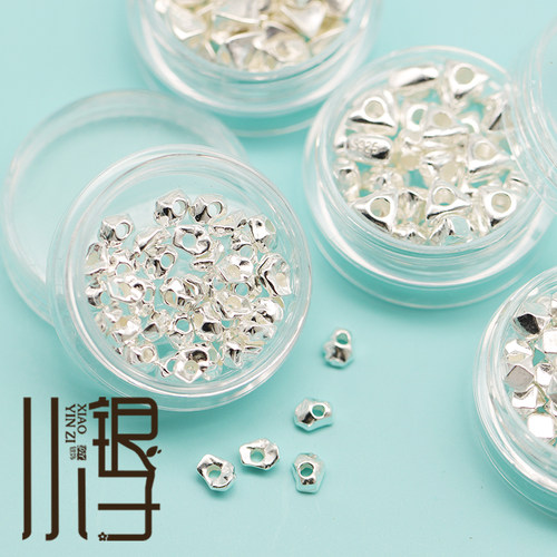 【5克/份】S925纯银精工按克 碎银几两花片多面体三角隔珠DIY编绳 - 图2