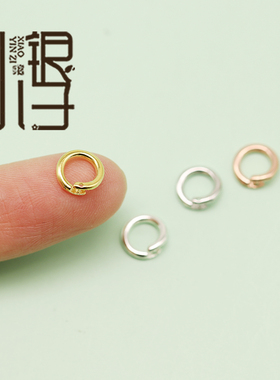 开口圈银镀金可打开diy纯银