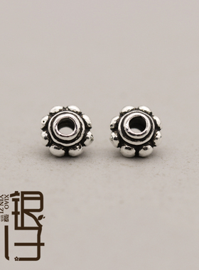 迷你波点灯笼珠S925纯银串珠