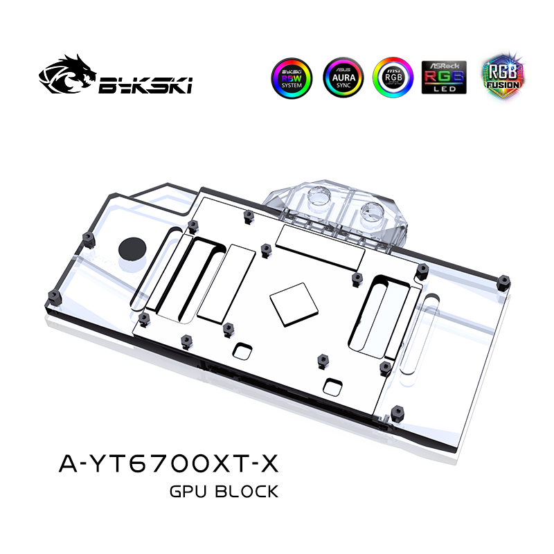 Bykski A-YT6700XT-X 显卡水冷头 盈通Yeston RX6700XT 六道兵甲 - 图0