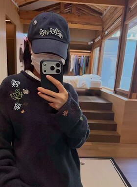 26年新款ubn牵手火柴人刺绣水洗韩版鸭舌帽男女同款弯檐鸭舌帽