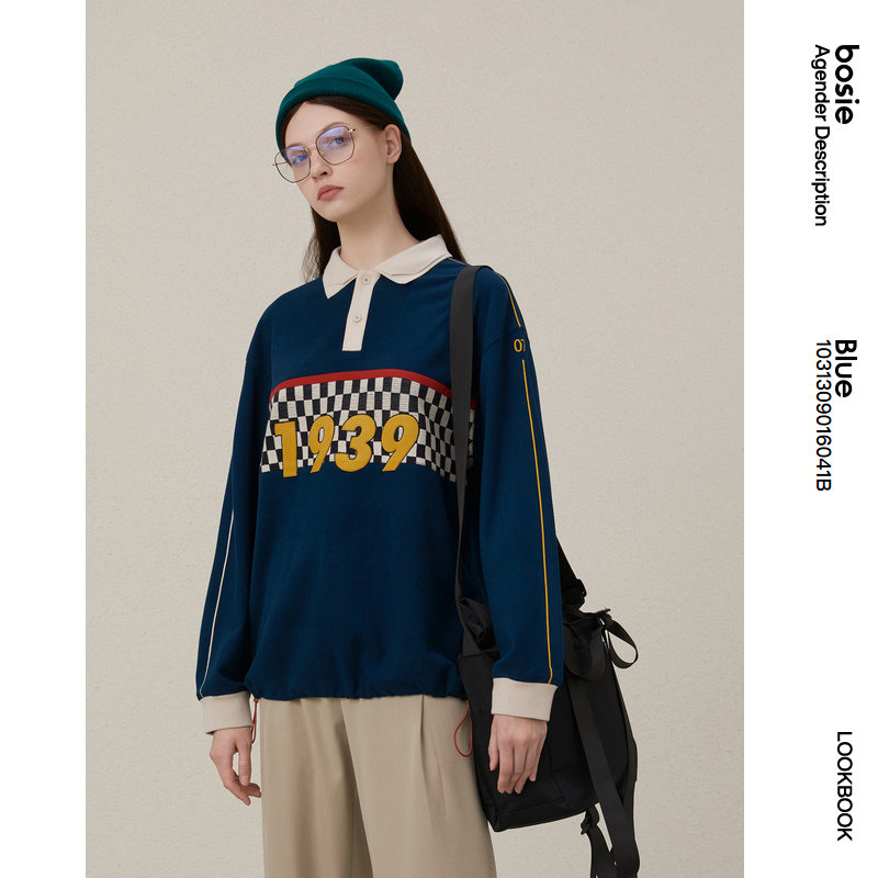 bosie blue2022年春新款复古polo衫 Bosie AgenderT恤