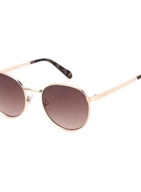 代购Fossil化石女士太阳镜金属框圆形全框渐变镜片出行驾驶墨镜