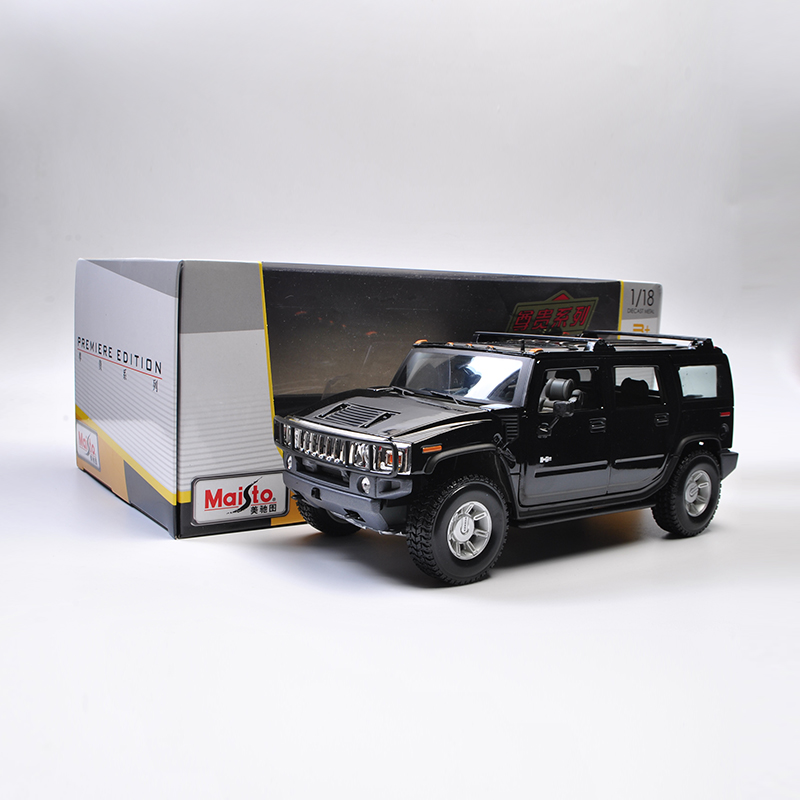 金属摆件悍马H2 Hummer H2美驰图原厂1:18仿真合金汽车模型礼品-图0