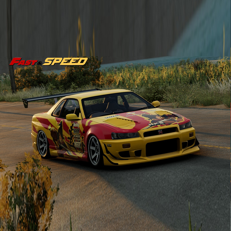 日产尼桑GTR R34 Nismo Z-Tune FS1:64 红牛赛车仿真合金汽车模型 - 图0