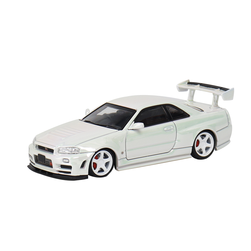 日产尼桑GTR R34 Nismo Z-Tune富士1:64天际线仿真合金汽车模型-图3