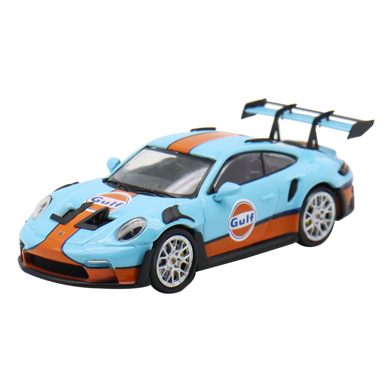 收藏保时捷911 992 GT3 RS SOLO 1:64海湾GULF 仿真合金汽车模型 - 图3