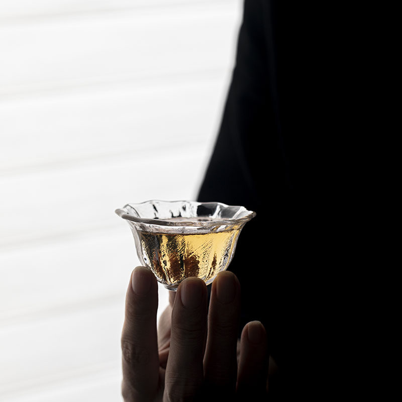 草木祠 锤纹玻璃花口茶杯品茗杯花茶杯茶碗茶盏小杯子茶具清酒杯,淘宝优惠券,粉丝福利购,淘宝优惠卷