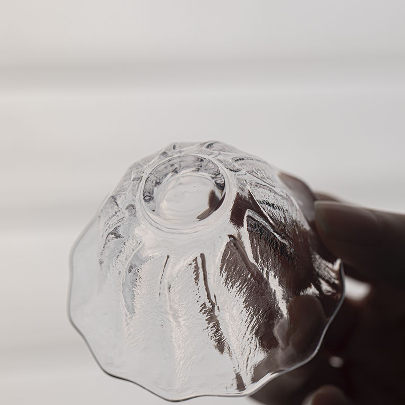 草木祠 锤纹玻璃花口茶杯品茗杯花茶杯茶碗茶盏小杯子茶具清酒杯,淘宝优惠券,粉丝福利购,淘宝优惠卷